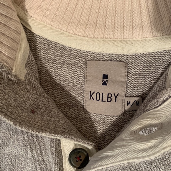 Men’s cotton Kolby sweater,  M crew with buttons sweater. - Picture 3 of 7